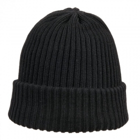 HUTTER | Premium Strickm�tze mit Umschlag in 100 % Merino Wolle