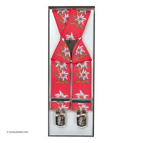 Hosentr�ger in Top-Qualit�t mit hochwertigen Clips und Edelweissmuster