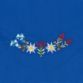 Blaue Tiroler Sch�rze mit Blumen Stick