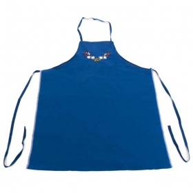 Blaue Sch�rze "Blumenmotiv"