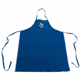 Blaue Sch�rze mit Motiv "verschiedene Blumen"