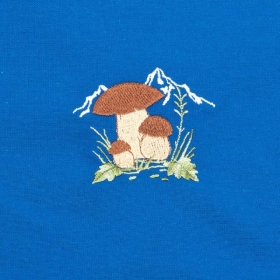 Blaue Sch�rze mit Motiv "Pilze"
