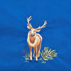 Blaue Sch�rze mit Motiv "Hirsch"