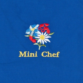 Kindersch�rze blau mit Motiv "Mini Chef"