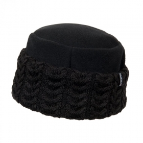 McBeanie | Damenm�tze mit Strickrand und Zopfmuster