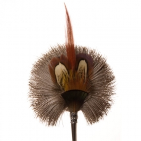 Wundersch�ner Hutschmuck aus Rehfell und Fasanenfedern