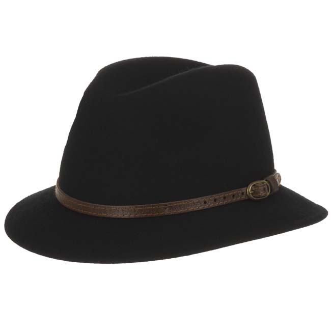 Hut Sommer Herren Eleganter Solider Hut für Erwachsene mit aufrollbarer Krempe, Panama-Melone , Fischerhut, Herren-Damen , Klassische Wolle, runde Melone Kette Blaues