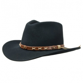 Herren H�te Westernhut Cowboyhut Texas by Hutter H�te aus Wollfilz mit Lederband Garnitur