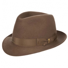 H�te f�r Herren by Borsalino Rothirsch Hut mit schmaler Krempe und eleganter Stoffband Garnitur