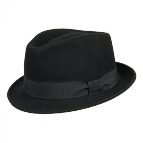 Wollfilz Hut f�r Damen und Herren Trilby by Hutter mit schmaler Krempe und schwarzer Bandgarnitur