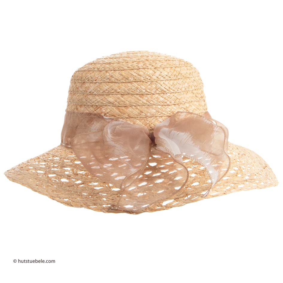 Gärtner Strohhut Damen Geflochten - Sommerhut Mit Breiter Krempe Für Strand & Garten