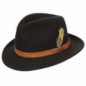 Filzhut mit brauner Lederbandgarnitur Canfield Stetson 