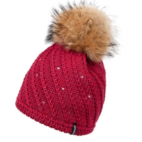 McBEANIE | Damen Strickm�tze mit Bommel und Strass