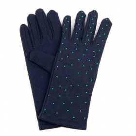 Damen Handschuhe elastisch mit Punkte Motive