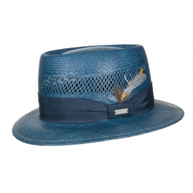 KANGOL | Trilby Herren Strohhut mit Federn