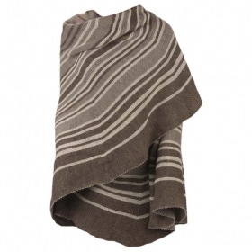 Poncho mit Streifen gestrickt 