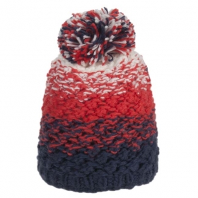 Strickm�tze mit Wollbommel 