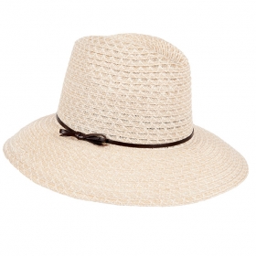 HUTTER | Leichter Fedora f�r Damen mit breiter Krempe auf 100% Hanf