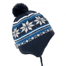 Kinder Strickm�tze gef�ttert mit B�ndchen und Bommel von STERNTALER