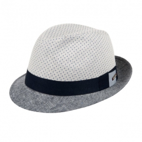 ALFONSO D\'ESTE | Zweifarbiger Trilby Stoffhut in reinem Leinen