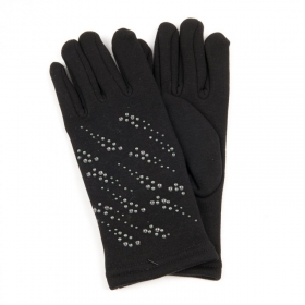 Handschuhe Damen elastisch mit Perlen Applikation