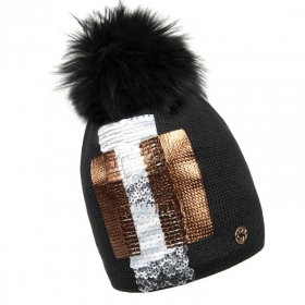 GRANADILLA | DAMENM�TZE MIT SEQUIN GOLD PAILLETTEN MOTIV