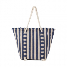 STRANDTASCHE CANVAS A RIGHE MIT KORDEL GRIFF 54X20X36