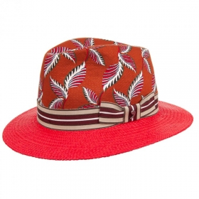 ALFONSO D\'ESTE | Traveller Panama Stroh Stoff Kombi Hut