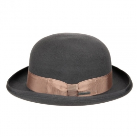 STETSON | Edler Bowlerhut aus Furfelt mit feiner Ripsband Verzierung