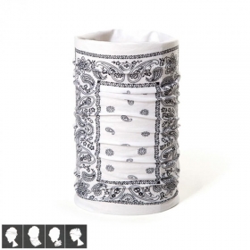 BANDANA SCHLAUCHSCHAL PAISLEY WEISS 
