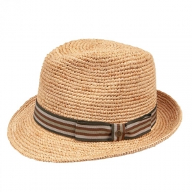 HUTTER | Trilby Hut Naturstroh Crochet mit Bandgarnitur