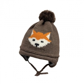 MAXIMO | Mini Boy Bommelm�tze, Intarsia, Fuchs ausgen�ht