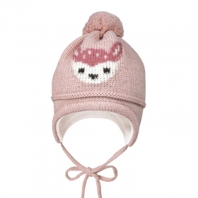 MAXIMO | M�dchen M�tze mit angen�htem Pompon Intarsia Reh