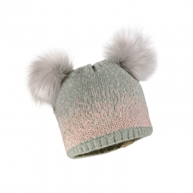 MAXIMO | MINI GIRL-M�tze, Lurex 2 Kunstfellpompons, Vollfutter