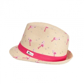 STERNTALER | M�dchen Strohhut mit Motiv Flamingo
