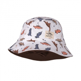 MAXIMO | Mini Boy Stoffhut Dino mit Bindeband in 100% Baumwolle