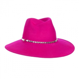 FASHION | Breitkrempiger Damen Hut Fedora mit Pyramidennieten