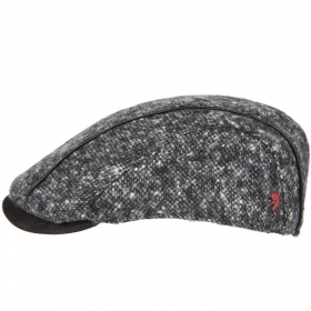 ALFONSO D\'ESTE | Sechsteilige Flatcap aus reiner Schurwolle mit edlen Ledereins�tzen