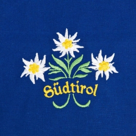 Blaue Sch�rze mit Motiv: S�dtirol