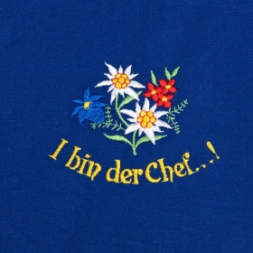 Blaue Sch�rze mit Motiv: I bin der Chef