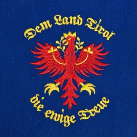 Blaue Sch�rze mit Motiv: Dem Land Tirol die ewige Treue