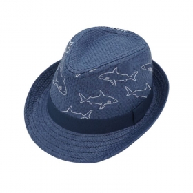 MAXIMO | Sommerlicher Jungenhut Trilby mit Hai Design