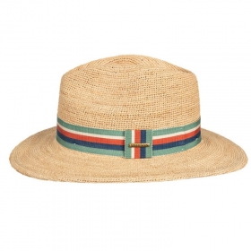 STETSON | Eleganter Herren Travellerhut handgeh�kelt aus 100% Raffiastroh