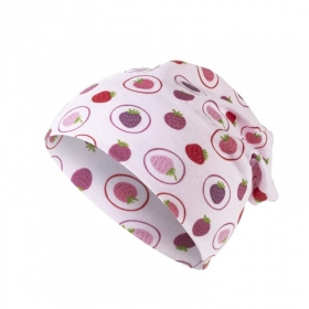 STERNTALER | Kids Slouch Beanie bedruckt mit vielen kleinen Erdbeeren in rosa