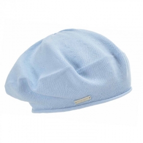 SEEBERGER | Damen Strick Baskenm�tze aus 100% Baumwolle mit Rollrand