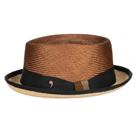 ALFONSO D\'ESTE | Porkpie Hut in kontrastreichem Design akzentuiert mit einer Schleife