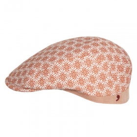 ALFONSO D\'ESTE | Flatcap Schieberm�tze Herren aus Baumwollmischung mit Bl�tenmuster