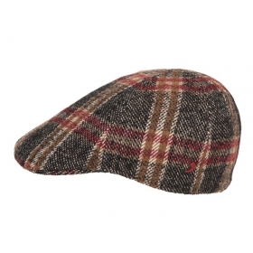 ALFONSO D\'ESTE | Flache M�tze in Karodesign aus Schurwolle
