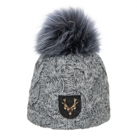 NORTON | Damenm�tze in Merino Wolle mit Hirschpatch