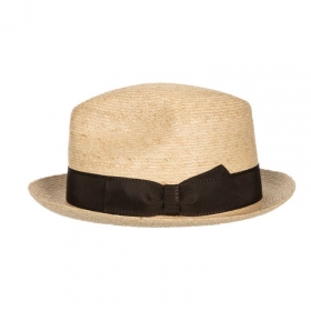 HUTTER | Premium Trilby Hut in Raffia Stroh mit breitem Hutband